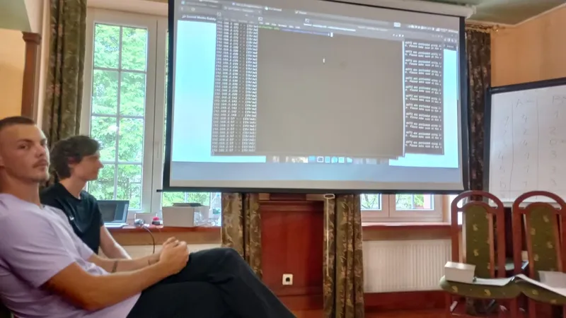 Simulación de un ataque de denegación de servicio proyectada en la pantalla